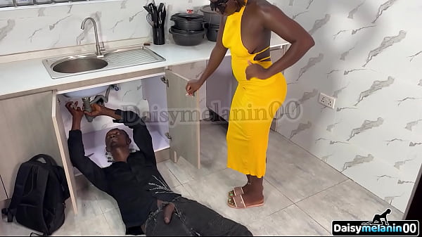 Lonely Ebony housewife fucks the “plumber” while husband is at work