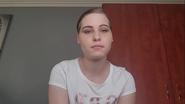Femdom brunette instructing all male subs to hold their dick and lick their own cum whenever it leaks out