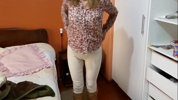 Stepmom comes home from work horny and starts showing off, she needs to fuck.