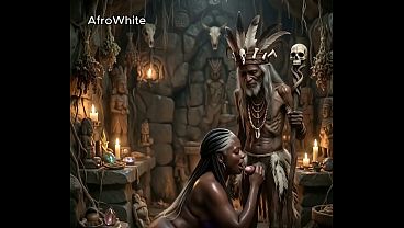 [AI Generated] an african village witch doctor from Ghana and Nigeria fucks mature ebony sexy Nigerian grand ma raw