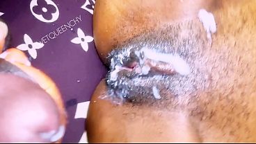The Nigerian slim customer got well fucked on a day after her boyfriend broke up with her,her pussy was fill with creamy all over
