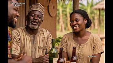 two african nigerian naija young and mature ebony black horny couple raw sexual intercourse in a village house [AI Generated]